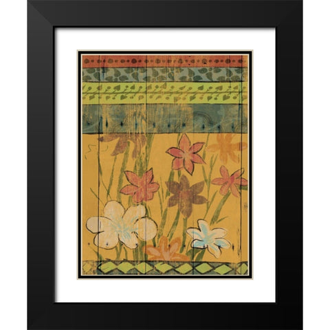 Spanish florals Black Modern Wood Framed Art Print with Double Matting by Grey, Jace