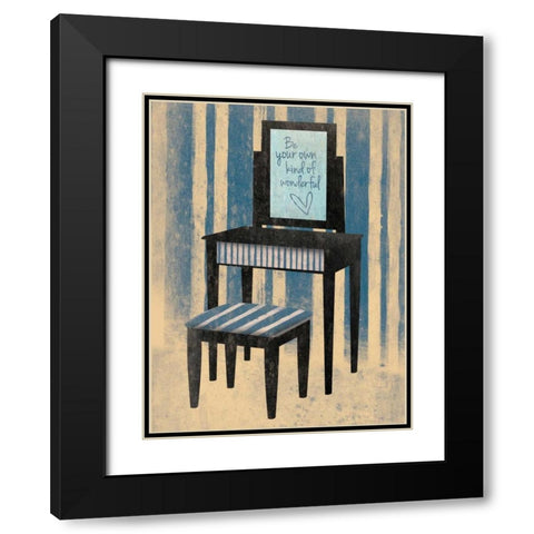 Wonderful Blue Black Modern Wood Framed Art Print with Double Matting by Grey, Jace