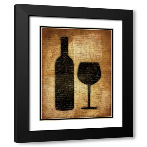 Wine Shadows Black Modern Wood Framed Art Print with Double Matting by Grey, Jace