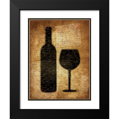 Wine Shadows Black Modern Wood Framed Art Print with Double Matting by Grey, Jace