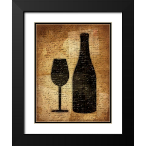 Wine Shadows 2 Black Modern Wood Framed Art Print with Double Matting by Grey, Jace