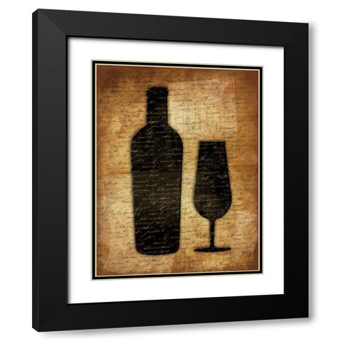 Wine Shadows 3 Black Modern Wood Framed Art Print with Double Matting by Grey, Jace