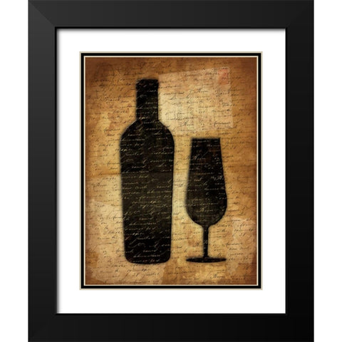 Wine Shadows 3 Black Modern Wood Framed Art Print with Double Matting by Grey, Jace