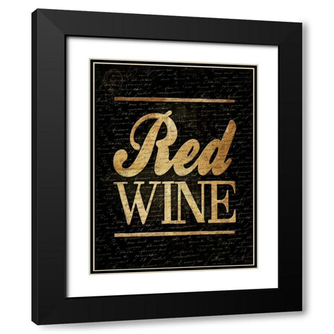 Red Wine Black Modern Wood Framed Art Print with Double Matting by Grey, Jace