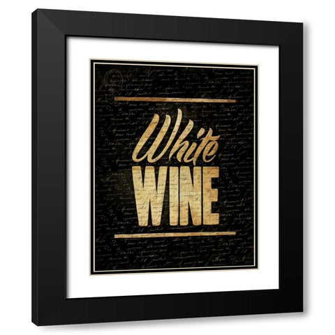 White Wine Black Modern Wood Framed Art Print with Double Matting by Grey, Jace