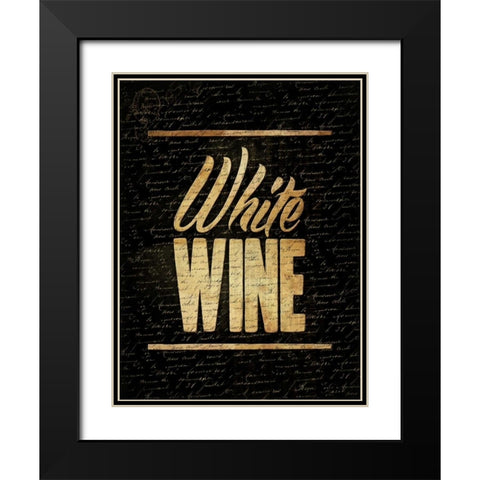White Wine Black Modern Wood Framed Art Print with Double Matting by Grey, Jace