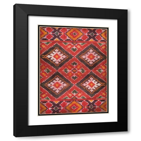 IKAT 2 Black Modern Wood Framed Art Print with Double Matting by Grey, Jace