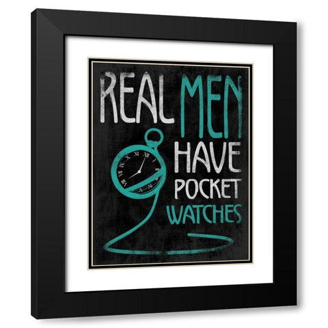 Real Men Black Modern Wood Framed Art Print with Double Matting by Grey, Jace