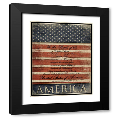 We The People Black Modern Wood Framed Art Print with Double Matting by Grey, Jace