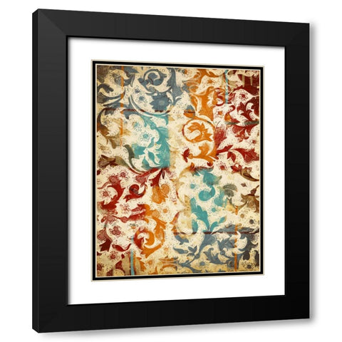 Abstract Floral Black Modern Wood Framed Art Print with Double Matting by Grey, Jace