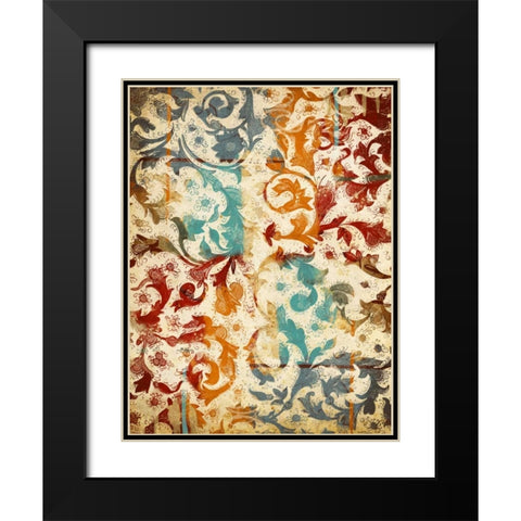 Abstract Floral Black Modern Wood Framed Art Print with Double Matting by Grey, Jace