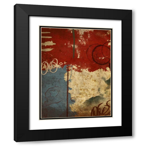 Abstract Black Modern Wood Framed Art Print with Double Matting by Grey, Jace