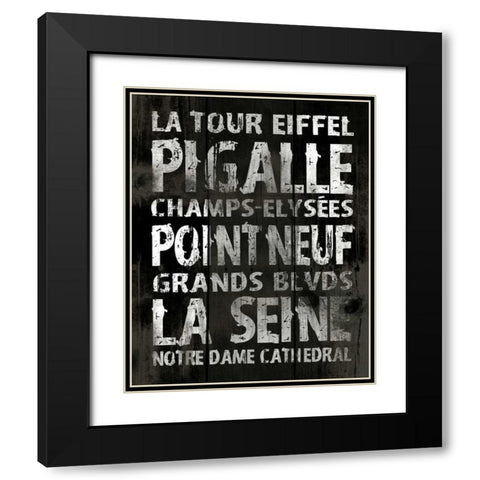 Paris Mate Black Modern Wood Framed Art Print with Double Matting by Grey, Jace