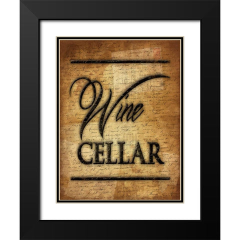 Wine Cellar Reverse Black Modern Wood Framed Art Print with Double Matting by Grey, Jace