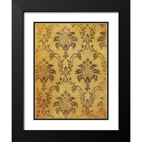 Gold Red Pattern Reversed Black Modern Wood Framed Art Print with Double Matting by Grey, Jace