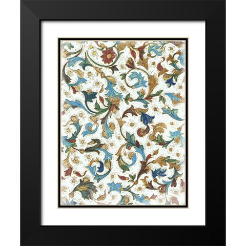 Floral Patterns Black Modern Wood Framed Art Print with Double Matting by Grey, Jace