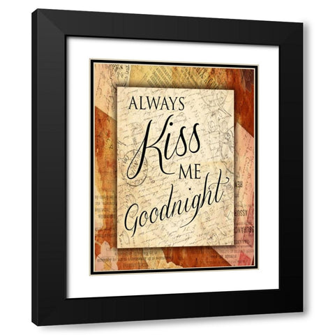 Kiss Me Goodnight Black Modern Wood Framed Art Print with Double Matting by Grey, Jace