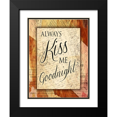 Kiss Me Goodnight Black Modern Wood Framed Art Print with Double Matting by Grey, Jace