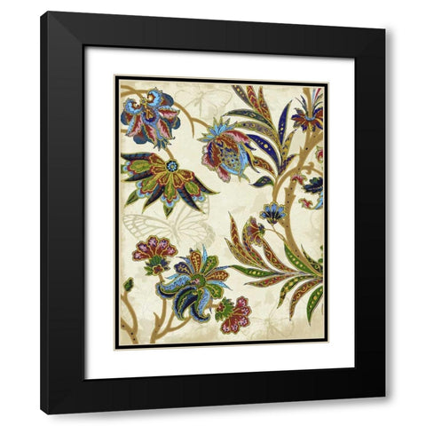 Floral Patterns 2 Black Modern Wood Framed Art Print with Double Matting by Grey, Jace