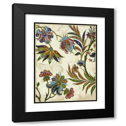 Floral Patterns 3 Black Modern Wood Framed Art Print with Double Matting by Grey, Jace