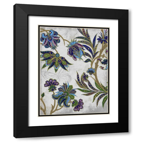 Floral Patterns Black Modern Wood Framed Art Print with Double Matting by Grey, Jace