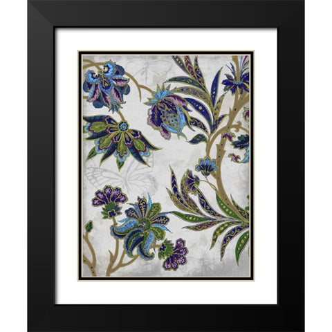 Floral Patterns Black Modern Wood Framed Art Print with Double Matting by Grey, Jace
