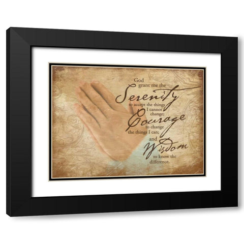 Praying Hands Black Modern Wood Framed Art Print with Double Matting by Grey, Jace