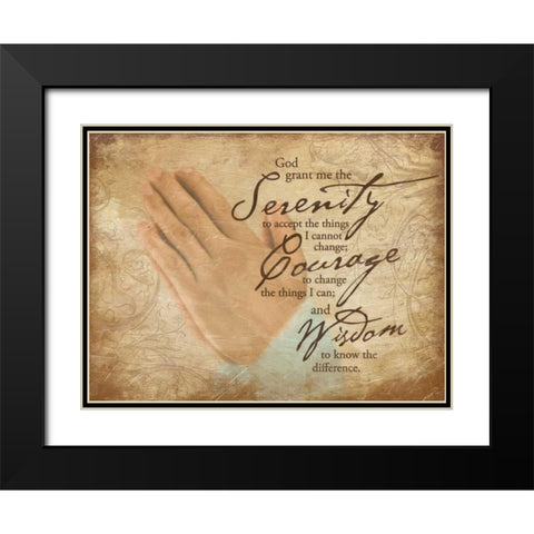 Praying Hands Black Modern Wood Framed Art Print with Double Matting by Grey, Jace