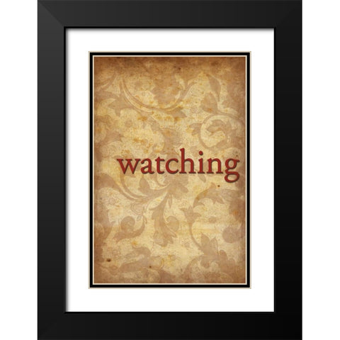 watching Black Modern Wood Framed Art Print with Double Matting by Grey, Jace