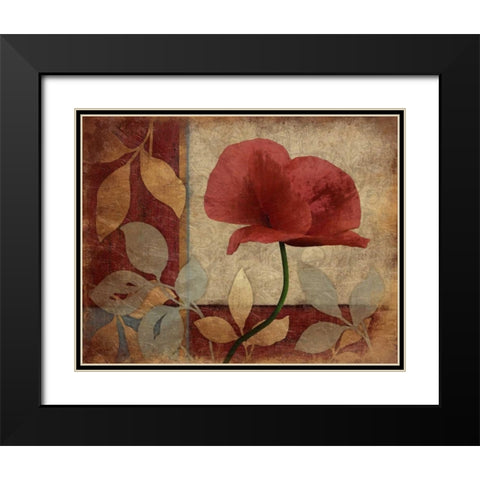 Poppies Mate Black Modern Wood Framed Art Print with Double Matting by Grey, Jace
