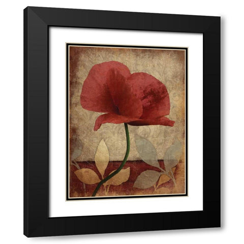 Poppies  Vert Mate Black Modern Wood Framed Art Print with Double Matting by Grey, Jace