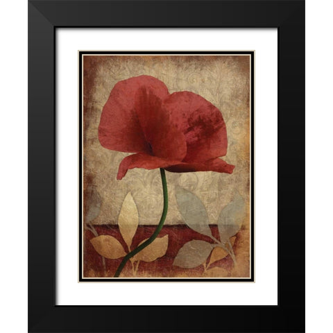 Poppies  Vert Mate Black Modern Wood Framed Art Print with Double Matting by Grey, Jace