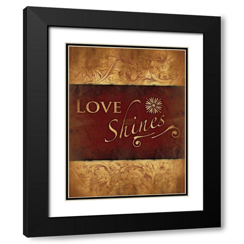 Love Shines Black Modern Wood Framed Art Print with Double Matting by Grey, Jace