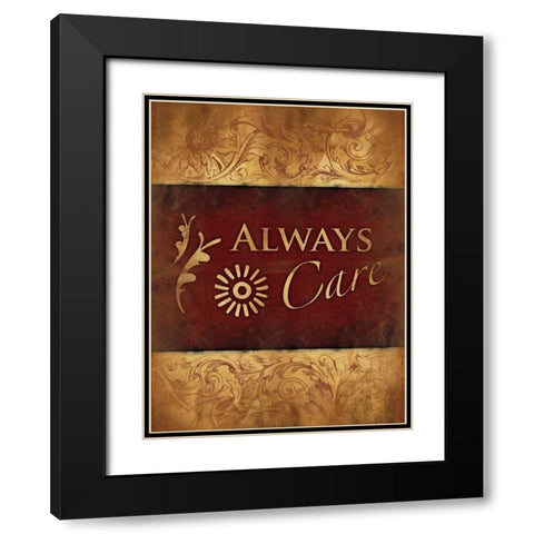 Always Care Black Modern Wood Framed Art Print with Double Matting by Grey, Jace
