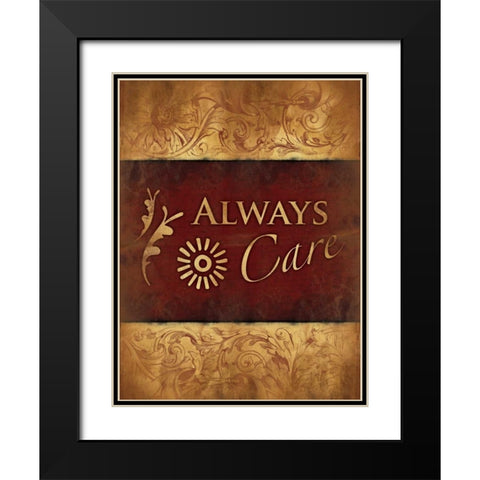 Always Care Black Modern Wood Framed Art Print with Double Matting by Grey, Jace