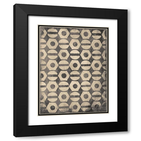 Pattern Gray Black Modern Wood Framed Art Print with Double Matting by Grey, Jace
