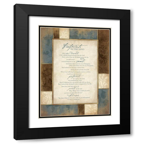 Footprints Black Modern Wood Framed Art Print with Double Matting by Grey, Jace