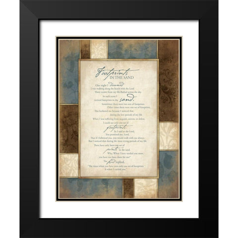 Footprints Black Modern Wood Framed Art Print with Double Matting by Grey, Jace