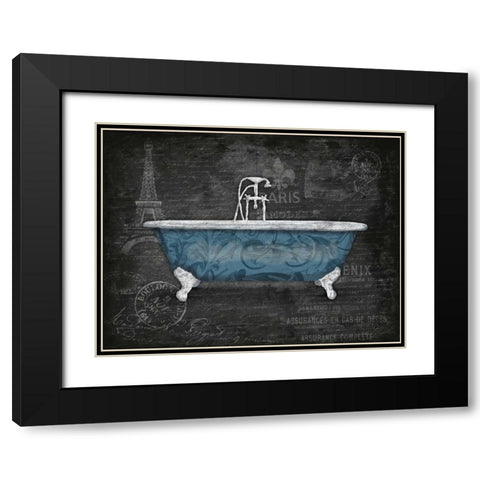 Blue Bath 2 Black Modern Wood Framed Art Print with Double Matting by Grey, Jace