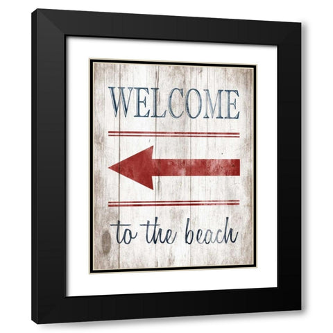 Welcome Black Modern Wood Framed Art Print with Double Matting by Grey, Jace