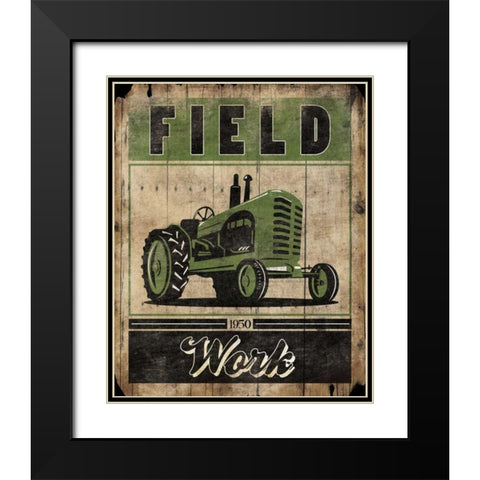 Field Work Black Modern Wood Framed Art Print with Double Matting by Grey, Jace