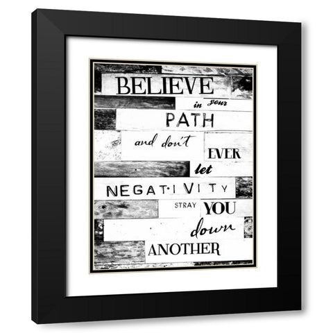 Believe Black Modern Wood Framed Art Print with Double Matting by Grey, Jace
