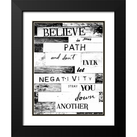 Believe Black Modern Wood Framed Art Print with Double Matting by Grey, Jace