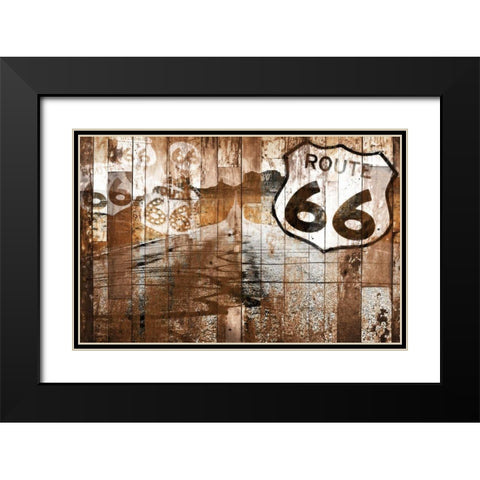Road To Route 66 Rust Black Modern Wood Framed Art Print with Double Matting by Grey, Jace