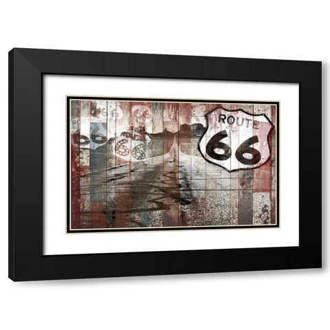 Road To Route 66 Black Modern Wood Framed Art Print with Double Matting by Grey, Jace