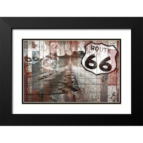 Road To Route 66 Black Modern Wood Framed Art Print with Double Matting by Grey, Jace