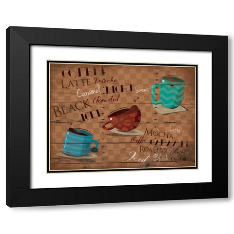 Three cups Black Modern Wood Framed Art Print with Double Matting by Grey, Jace