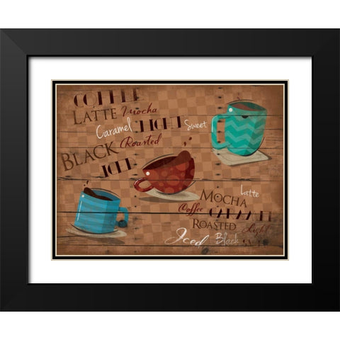 Three cups Black Modern Wood Framed Art Print with Double Matting by Grey, Jace