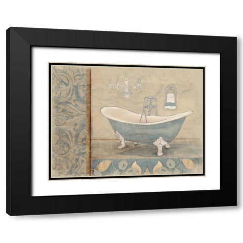 Bath blue Black Modern Wood Framed Art Print with Double Matting by Grey, Jace
