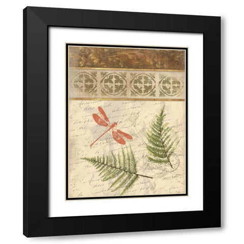 The Dragonfly Fern Black Modern Wood Framed Art Print with Double Matting by Grey, Jace